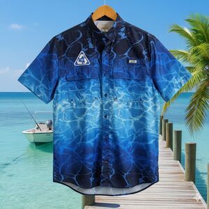Realtree/Ocean Coast Fishing Shirt Mens Sz S, Blue, Vented, NWT,Beach,Vacation